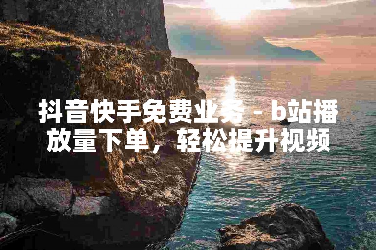 抖音快手免费业务 - b站播放量下单，轻松提升视频热度。
