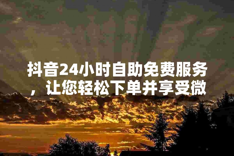 抖音24小时自助免费服务，让您轻松下单并享受微信支付的便捷。