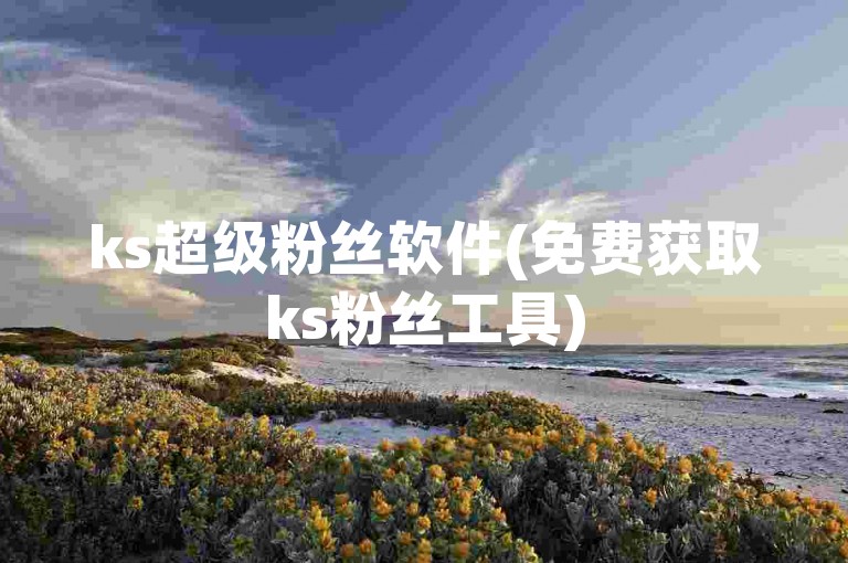 ks超级粉丝软件(免费获取ks粉丝工具)