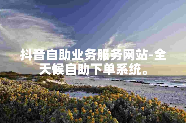 抖音自助业务服务网站-全天候自助下单系统。