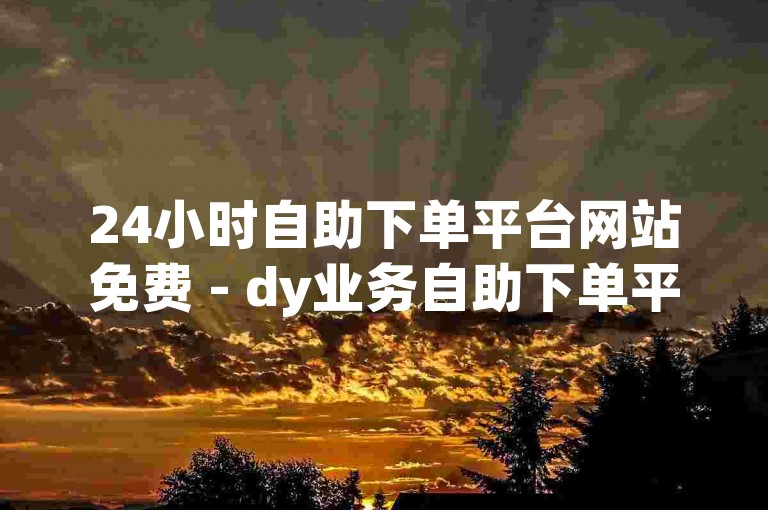 24小时自助下单平台网站免费 - dy业务自助下单平台在线抖音，提供便捷的在线服务体验。