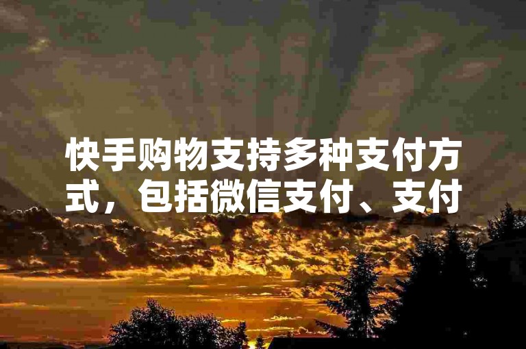 快手购物支持多种支付方式，包括微信支付、支付宝、银行卡以及快手钱包等。