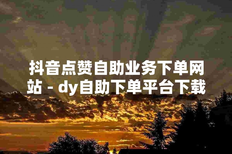 抖音点赞自助业务下单网站 - dy自助下单平台下载