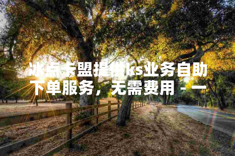冰点卡盟提供ks业务自助下单服务，无需费用 - 一个便捷的播放量购买平台。