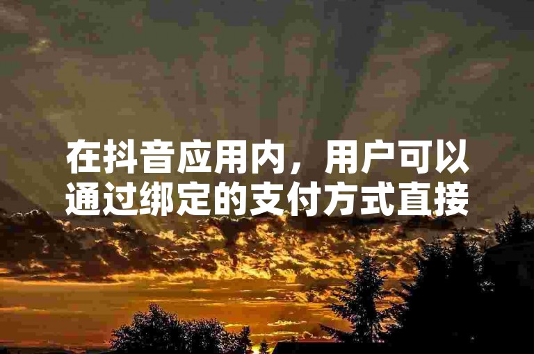 在抖音应用内，用户可以通过绑定的支付方式直接进行抖币充值。