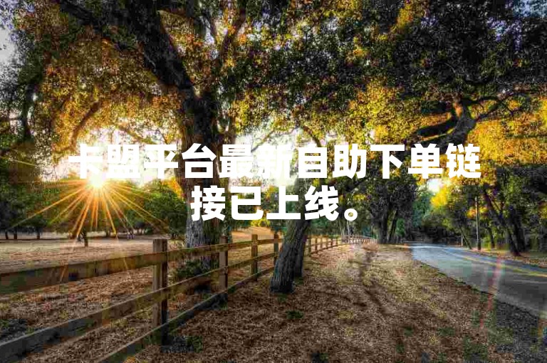 卡盟平台最新自助下单链接已上线。
