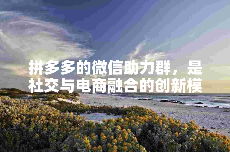 拼多多的微信助力群，是社交与电商融合的创新模式。