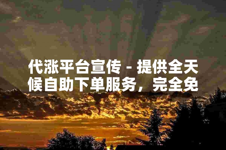代涨平台宣传 - 提供全天候自助下单服务，完全免费使用的软件。