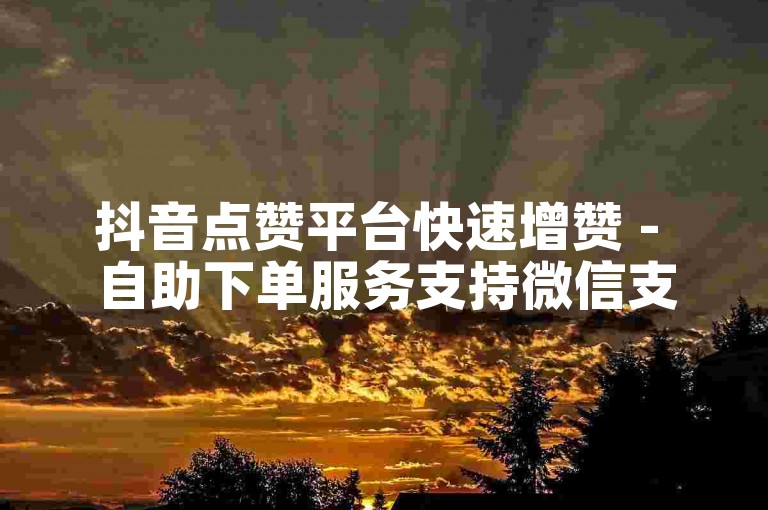 抖音点赞平台快速增赞 - 自助下单服务支持微信支付