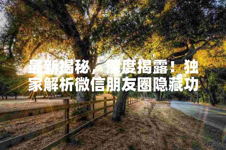 最新揭秘，深度揭露！独家解析微信朋友圈隐藏功能，惊人事实让人大开眼界！