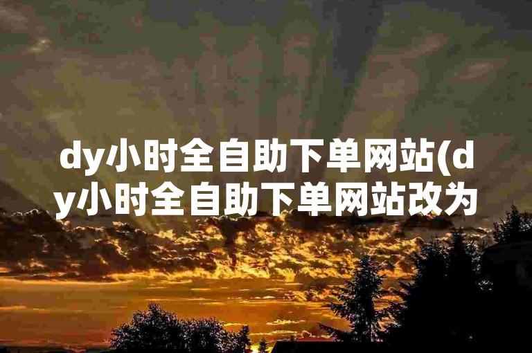 dy小时全自助下单网站(dy小时全自助下单网站改为dy小时自助下单)