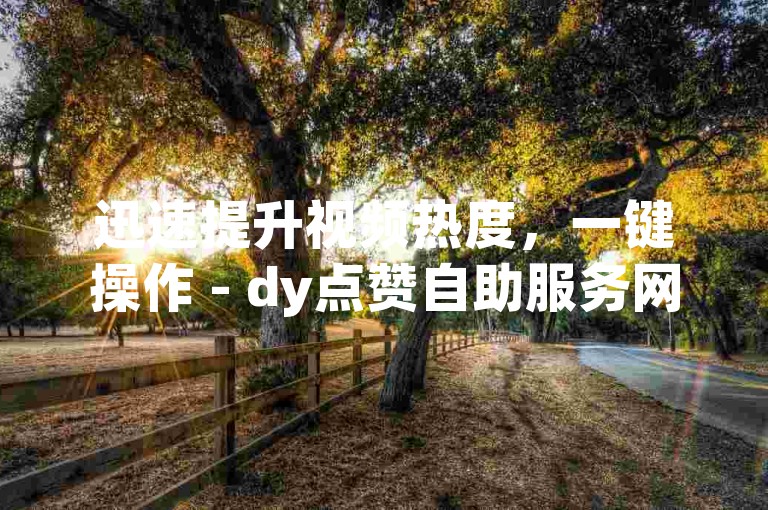 迅速提升视频热度，一键操作 - dy点赞自助服务网站微信。