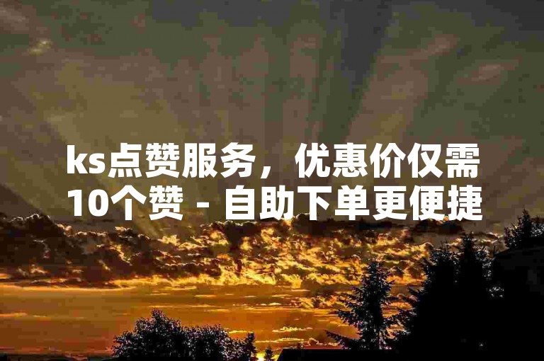 ks点赞服务，优惠价仅需10个赞 - 自助下单更便捷。