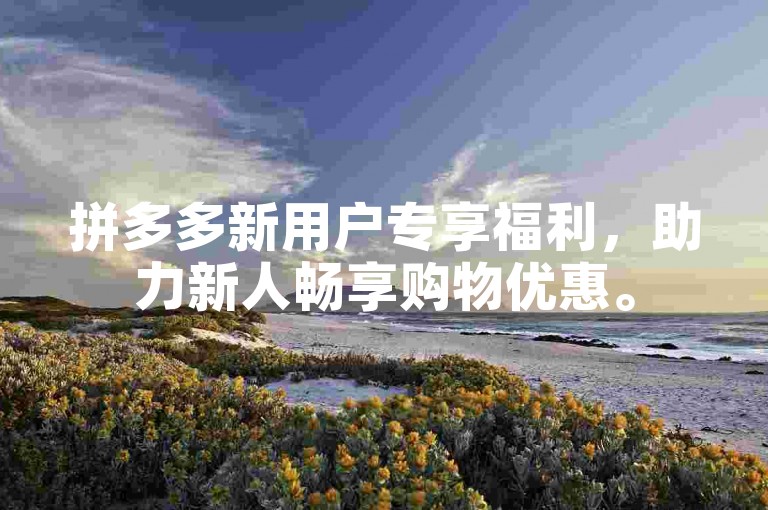 拼多多新用户专享福利，助力新人畅享购物优惠。