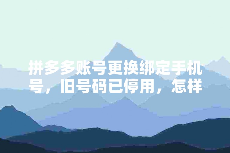 拼多多账号更换绑定手机号，旧号码已停用，怎样便捷操作？