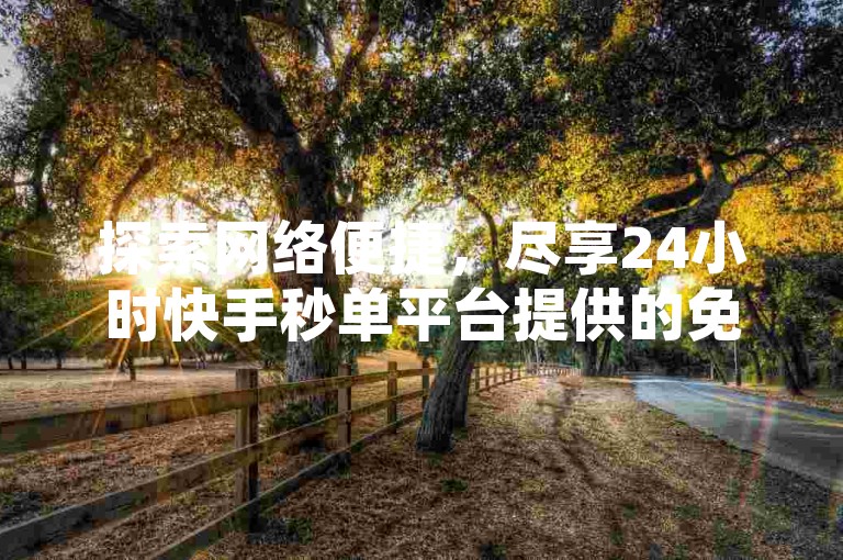 探索网络便捷，尽享24小时快手秒单平台提供的免费自助下单服务。