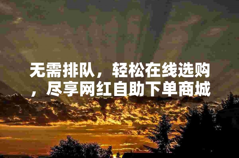 无需排队，轻松在线选购，尽享网红自助下单商城的便捷服务。