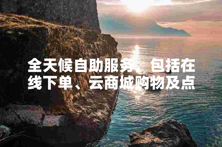 全天候自助服务，包括在线下单、云商城购物及点赞平台。