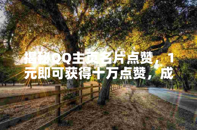 揭秘QQ主页名片点赞，1元即可获得十万点赞，成为热门话题！2025年必备技巧。