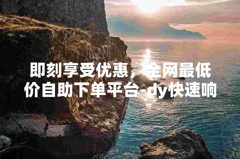 即刻享受优惠，全网最低价自助下单平台-dy快速响应，订单秒到。