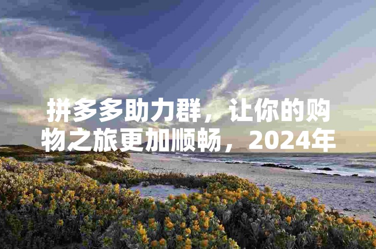 拼多多助力群，让你的购物之旅更加顺畅，2024年，我们一同前行。