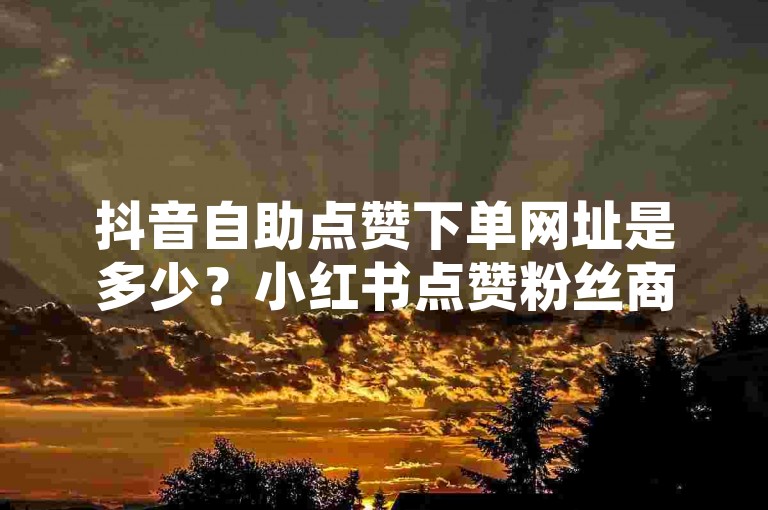抖音自助点赞下单网址是多少？小红书点赞粉丝商城下单平台，快手平台24小时自助点赞。