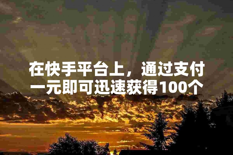 在快手平台上，通过支付一元即可迅速获得100个赞，同时还有专门的服务来提升视频的人气和获得助理的帮助以增加点赞数。