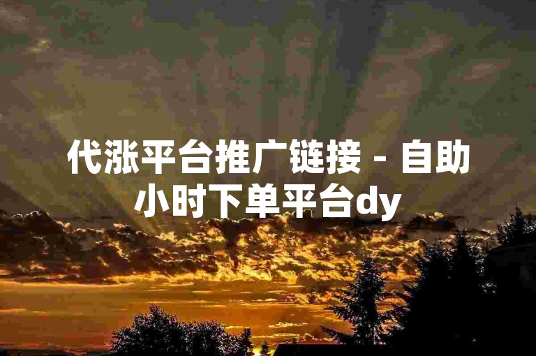 代涨平台推广链接 - 自助小时下单平台dy