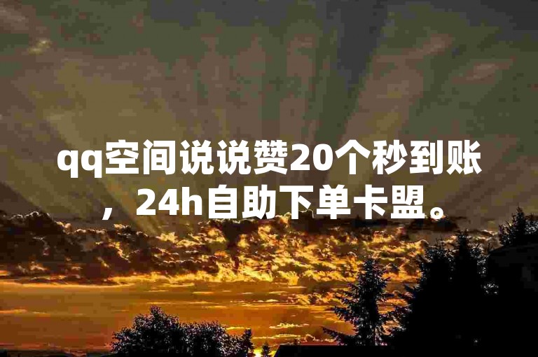 qq空间说说赞20个秒到账，24h自助下单卡盟。