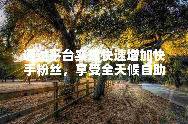 通过平台实现快速增加快手粉丝，享受全天候自助服务带来的便捷体验。