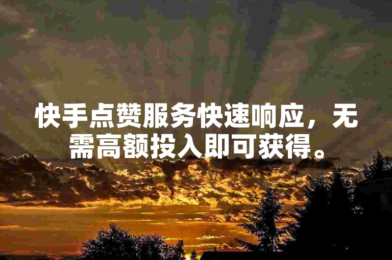 快手点赞服务快速响应，无需高额投入即可获得。