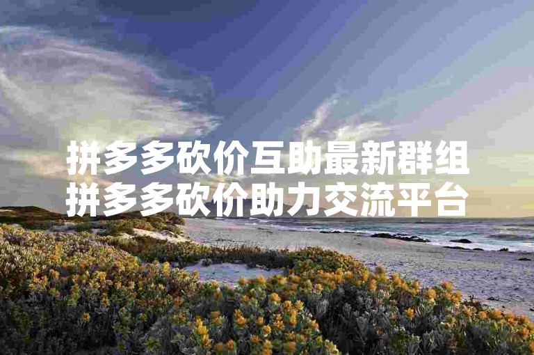 拼多多砍价互助最新群组拼多多砍价助力交流平台。