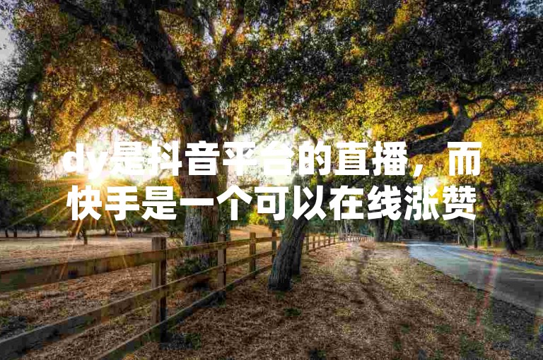 dy是抖音平台的直播，而快手是一个可以在线涨赞的短视频平台。