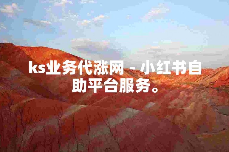 ks业务代涨网 - 小红书自助平台服务。