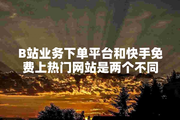 B站业务下单平台和快手免费上热门网站是两个不同的在线服务平台，分别提供针对B站和快手的推广服务。