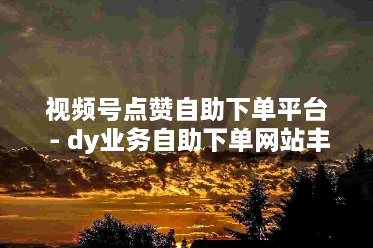 视频号点赞自助下单平台 - dy业务自助下单网站丰，提供便捷的点赞服务，让您的视频内容更受欢迎。