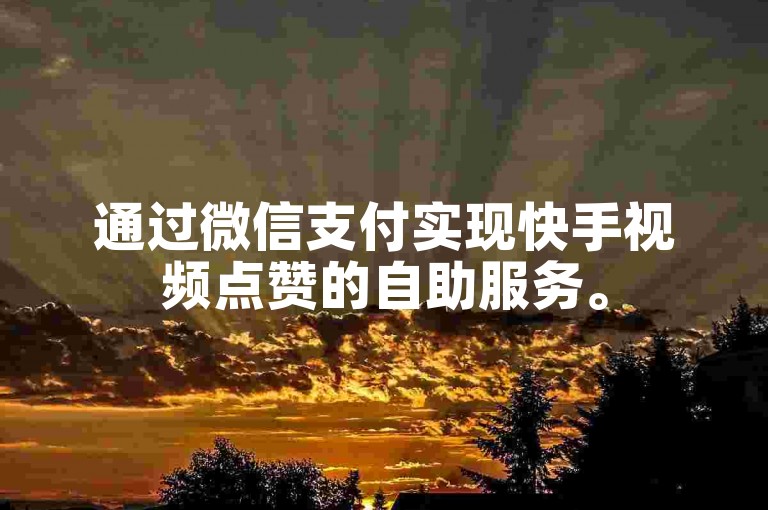 通过微信支付实现快手视频点赞的自助服务。