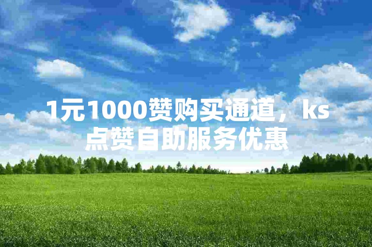 1元1000赞购买通道，ks点赞自助服务优惠