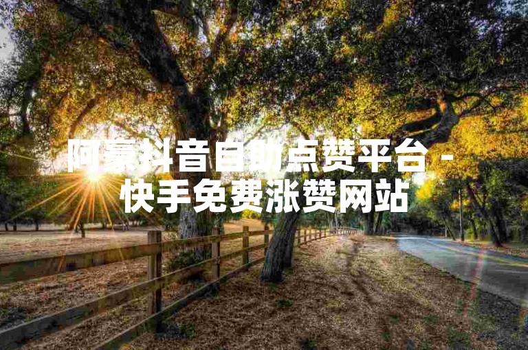 阿豪抖音自助点赞平台 - 快手免费涨赞网站