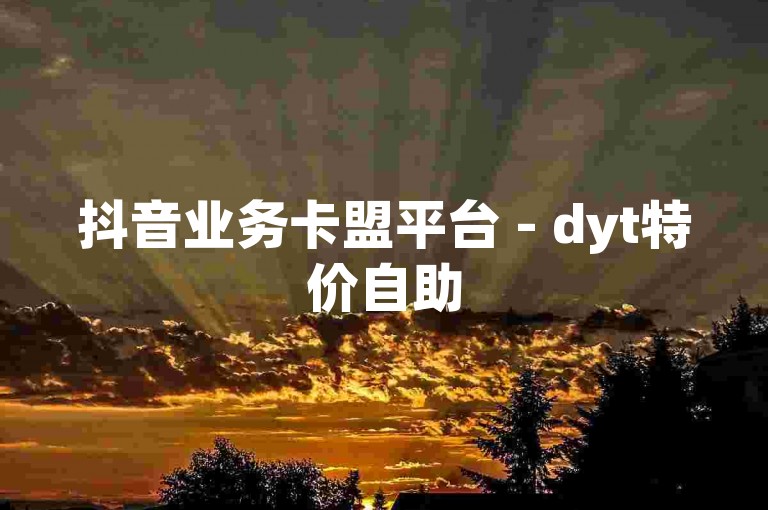抖音业务卡盟平台 - dyt特价自助