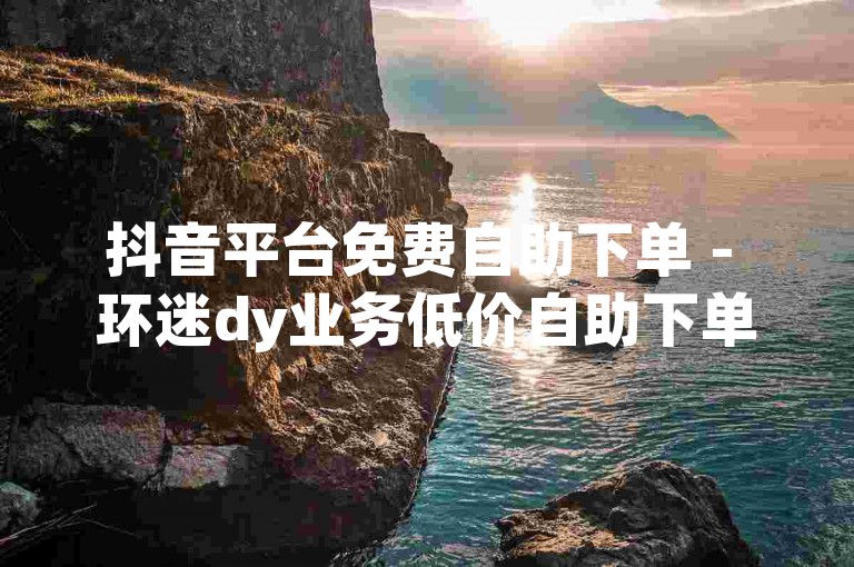 抖音平台免费自助下单 - 环迷dy业务低价自助下单平台