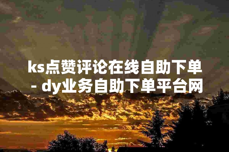 ks点赞评论在线自助下单 - dy业务自助下单平台网站浙江