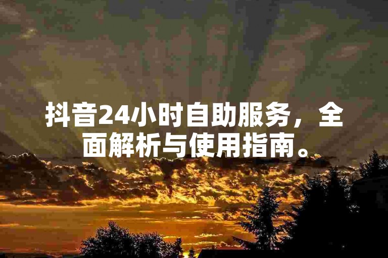 抖音24小时自助服务，全面解析与使用指南。