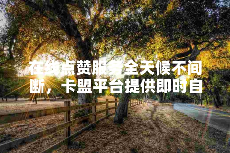 在线点赞服务全天候不间断，卡盟平台提供即时自助下单功能。