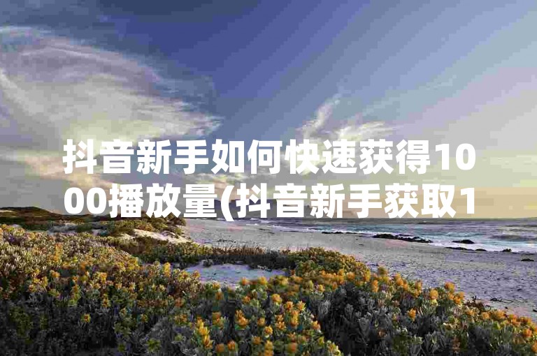 抖音新手如何快速获得1000播放量(抖音新手获取1000播放量的实用方法)。