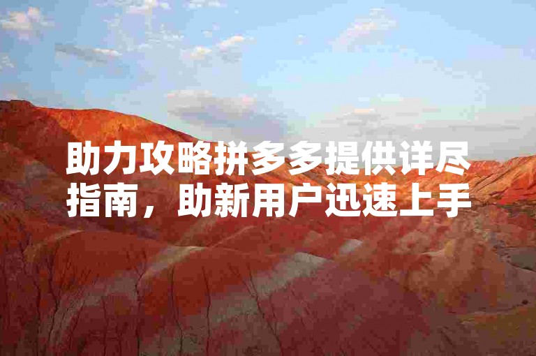 助力攻略拼多多提供详尽指南，助新用户迅速上手并达成目标。