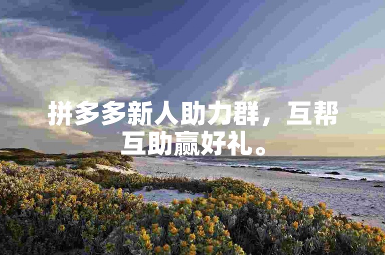 拼多多新人助力群，互帮互助赢好礼。