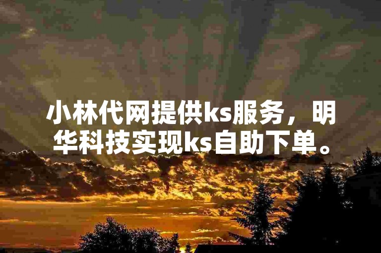 小林代网提供ks服务，明华科技实现ks自助下单。