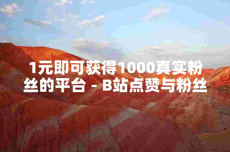 1元即可获得1000真实粉丝的平台 - B站点赞与粉丝增长服务。