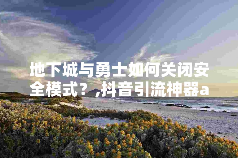 地下城与勇士如何关闭安全模式？,抖音引流神器app